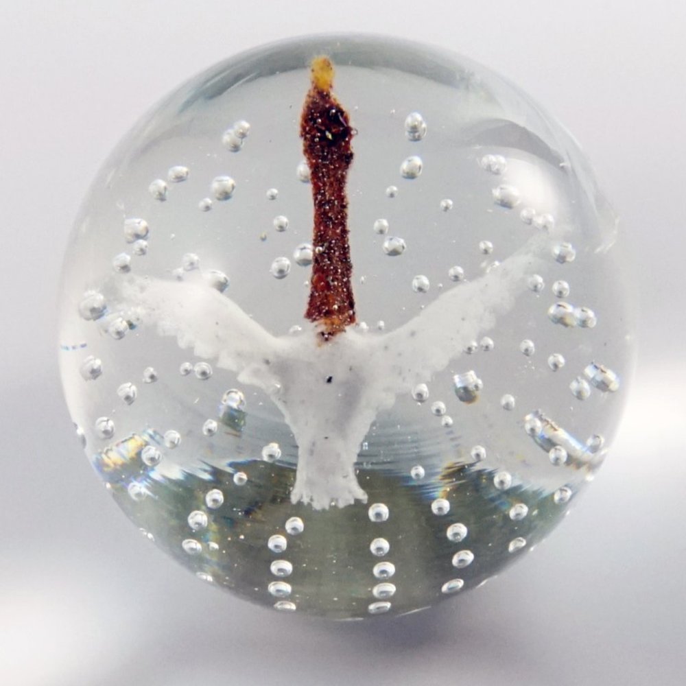 Vintage Gentile Glass Flying Goose Paperweight